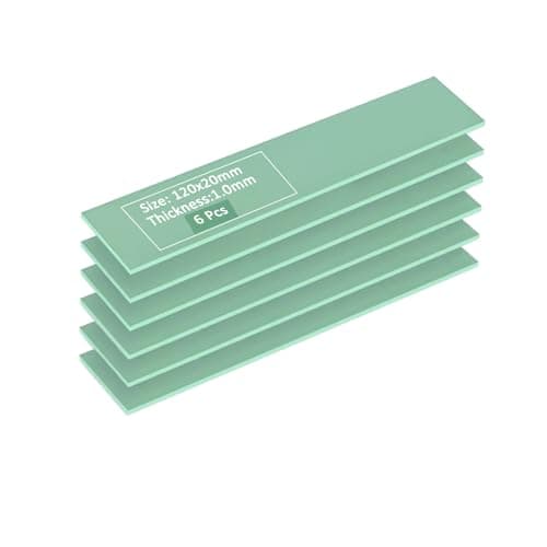 ORTREE Thermal Pad 120 x 20 x 1.0 mm for M.2 SSD,GPU Heatsink,LED,PS4,PS5 & More.High Thermal Conductivity Gap Filler.Safe Handling and Easy to Apply.Grass Green,Pack of 6