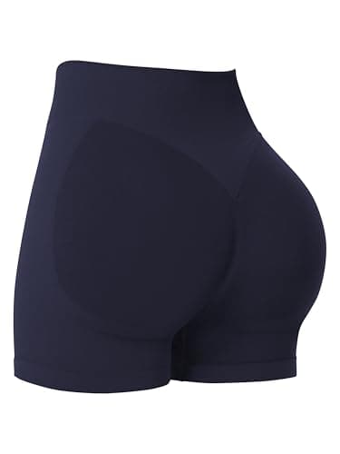 Sunzel High Waisted Biker Shorts for Women Tummy Control Scrunch Butt Lifting Seamless 4" Booty Athletic Shorts for Workout Yoga Running Gym,Graphite,Medium