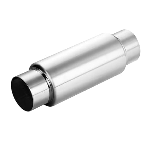 A-KARCK 3" Inlet Exhaust Resonator, 3" Inlet 3" Outlet 12" Overall Length Muffler Resonator Stainless Steel,Polished