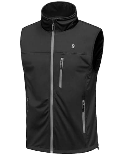 Little Donkey Andy Men's Softshell Vest Lightweight Windproof Golf Black M