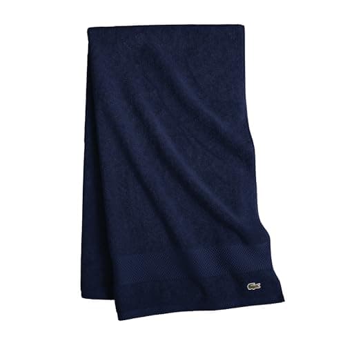 Lacoste Heritage 100% Supima Cotton Bath Sheet, Navy, 35" x 70" – Highly Absorbent & Quick Drying, Premium Super Soft Bath Towel, Bathroom Essential, Gift for All Occasions, Machine Washable