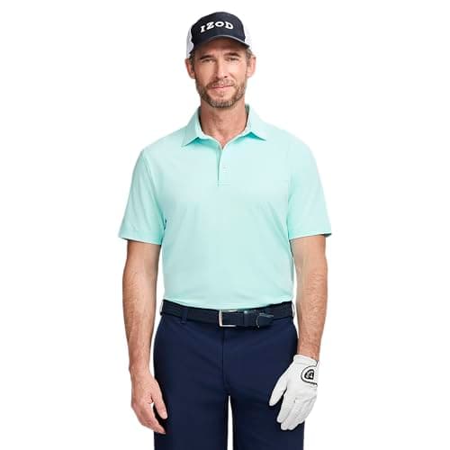 IZOD Men's Swingflex Performance Mesh Polo, Tanager Turquoise, Medium