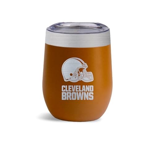 The Memory Company Officially Licensed 12oz Stainless Steel Stemless Wine Tumbler, Cleveland Browns