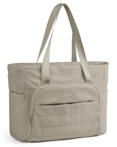 BAGSMART Tote Bag for Women, Lightweight Tote Bag with Yoga Mat Strap, Quilted Handbag for Daily, Work, Gym