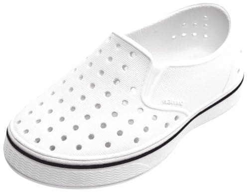Native Shoes Unisex Kids Miles Slip-On Sneaker, Shell White/Shell White, 3 Little Kid