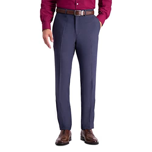 Kenneth Cole Reaction Men's Premium Stretch Texture Weave Slim Fit Dress Pant Pants, Medium Blue, 33Wx32L