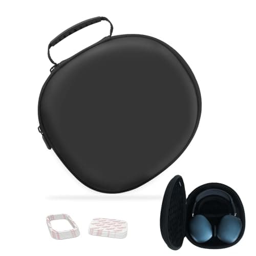 Micscrew Case for AirPods Max with Sleep Mode Support, Moisture-Control Drying Sheets & Shockproof Honeycomb Padding, Protective Travel Carrying Case for Apple Over-Ear Headphones (Black)