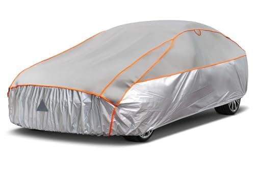 Kayme Hail Protector Car Cover,Anti Hail Thickened Multi-Layered EVA Car Cover Waterproof Sun UV Rain Snow All Weather, Outdoor Hail Protection Cover, Fit Sedan/Coupe-Length (194 to 208 Inch).Grey