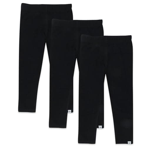 HonestBaby Organic Cotton Leggings Multipack, 3-Pack Black, 2T
