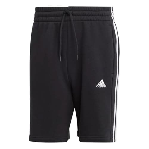 adidas Men's Essentials Fleece 3-Stripes Shorts, Black, XX-Small