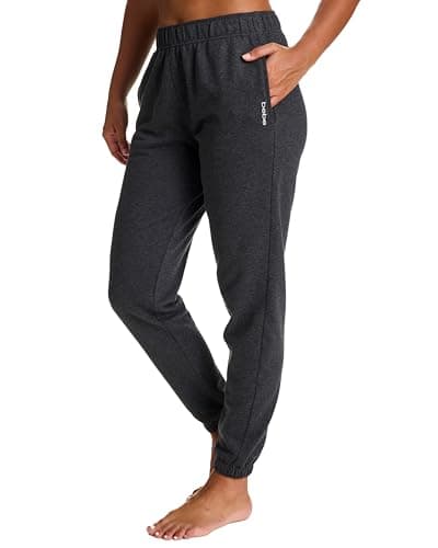 bebe Womens Sweatpants with Pockets, French Terry Joggers Sweats for Women (Charcoal Heather, X-Large)