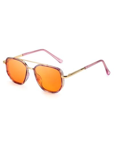 SODQW Polarized Aviator Sunglasses for Women Tangle Free Square Frame With UV400 Protection Sun Glasses for Driving