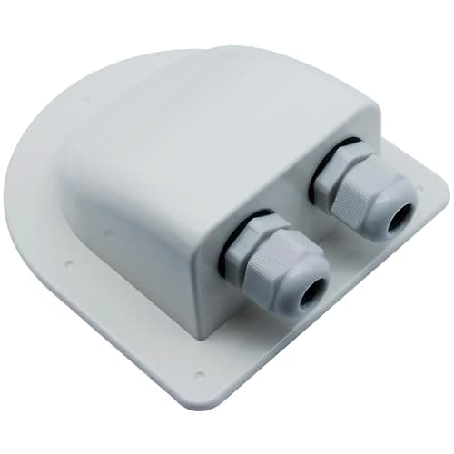 SYCZIOHU Solar Double Cable Entry Gland Box White Weather Resistant Solar Gland for RVs, Boats, Yacht, Roofs