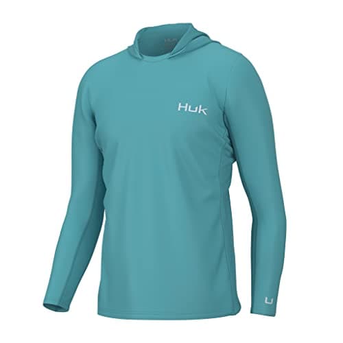 HUK Mens Icon Hoodie, Fishing Shirt With Sun Protection for Men, Ipanema, Small