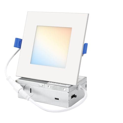 HONZIN 1 Pack 6 Inch Square LED Recessed Lighting, 13W, 5CCT, Ultra-Thin