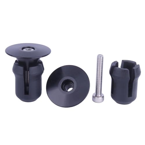 YANRUHFL 2 Pcs Aluminum Bike Handlebar End Plugs for Road Mountain Bike Handlebar Caps (Black)