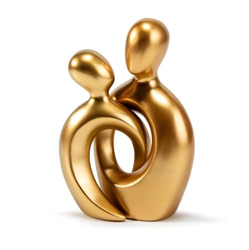 Couples Gift Statues, Anniversary Wedding Gift for Men Women Gold DecorTable Centerpieces TV Stand Bookshelf Knick Knacks Modern Decor Figurines Anniversary Women Gift Valentine's Day Gift