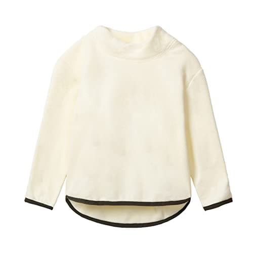 Mud Kingdom Polar Fleece Pullover Sweatshirts for Toddler Boys Lightweight Mock Neck Casual Winter White 4T