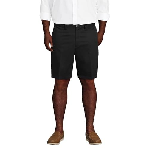 Lands' End Men's No Iron 9in Comfort Waist Plain Front Chino Short Black Regular 34