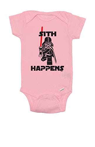 TeeNow - Light/Dark Side - Adorable Future SW Inspired (Multiple Designs) Funny Infant Bodysuit - Boy/Girl (0-3 Months, Pink SHappens)
