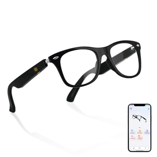 HAIXINDA Smart Translation Glasses Powered By ChatGPT, Support 160+ Languages Real-Time Translation via APP, Anti-Blue Light Lenses, Open-Ear Audio, Bluetooth Glasses Suit for Meetings, Studying