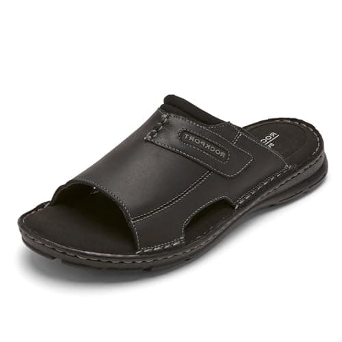 Rockport Men's Darwyn Slide 2, BLACK LEA II, 7.5