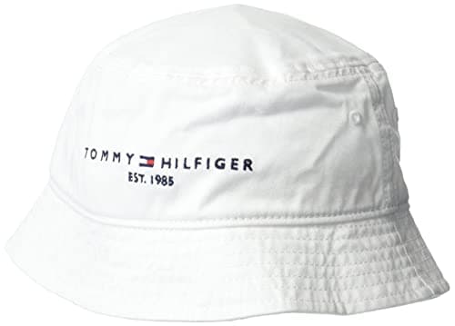 Tommy Hilfiger Mens Established Bucket Hat, Classic White, Large US