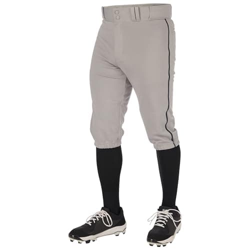 CHAMPRO Triple Crown 2.0 Baseball Knickers with Braid, Adult 4X-Large, Grey, Black