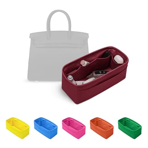 KINGS IN BAG Satin Purse Organizer for Birkin 30, Rouge H
