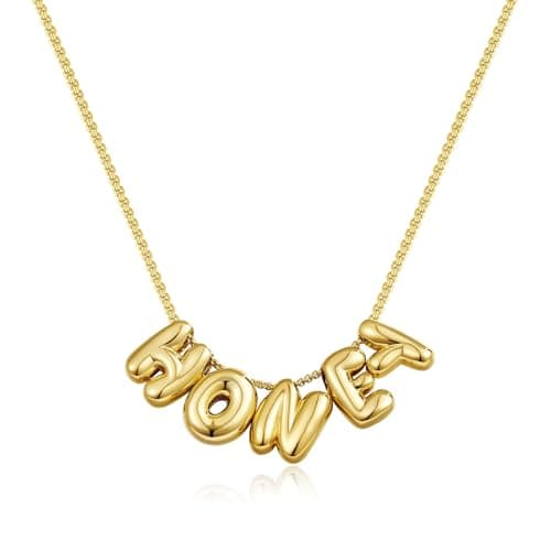 KissYan Mama Necklaces for Women, 14K Gold Plated Pendant Necklace(HONEY)