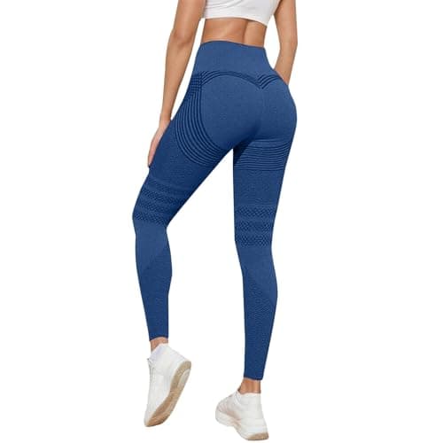 Anti Cellulite Compression 3D Leggings for Women with Resistance Band Butt Lifting High Waisted Tummy Control Lipedema Compression Lymphatic Body Sculpting Seamless Yoga Pants Gym Workout Navy