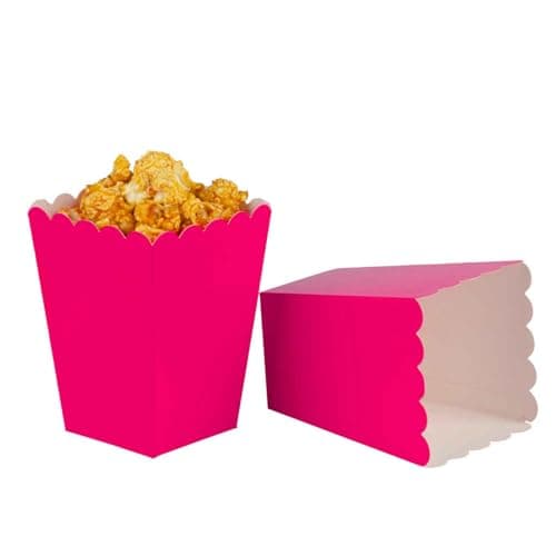 We Moment Hot Pink Popcorn Boxes Mini Paper Popcorn Box Cardboard Popcorn Container for Birthday Party, Graduation, Wedding, Carnival, Movie Night, Pack of 36