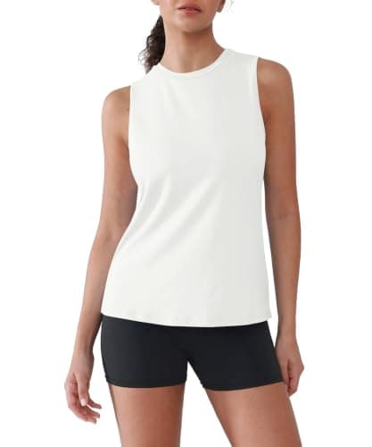 Women's Workout Tops Cross Backless Sleeveless Athletic Gym Shirt White