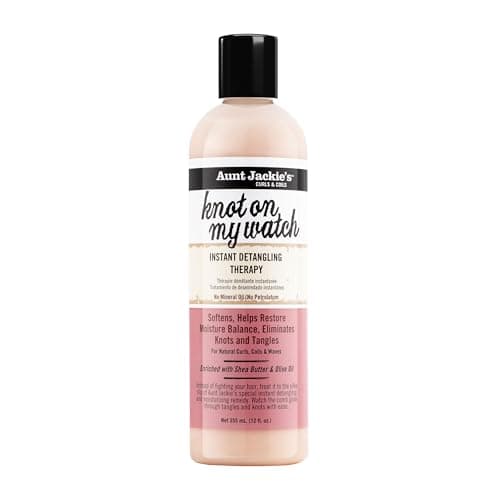 Aunt Jackie's Curls and Coils Knot On My Watch Instant Hair Detangling Therapy for Natural Curls, Coils and Waves, Enriched with Shea Butter, 12 oz