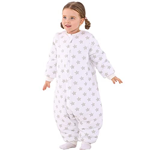 WONDAY Toddler Sleep Sack with Legs, 2.5 TOG Winter Wearable Blanket, Cozy Cotton Walker Sleep Sack for Girls 2T 3T