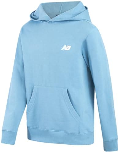 New Balance Boys Hoodies - Athletic Fleece Pullover Boys Hoodie Sweatshirts with Pockets and Back Graphic Print (8-20), Size 8, Chrome/Blue