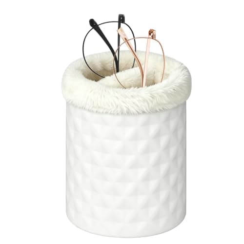 OPULANE Double Glasses Holder, Silicone Plush Lined Eyeglass Holder Stand