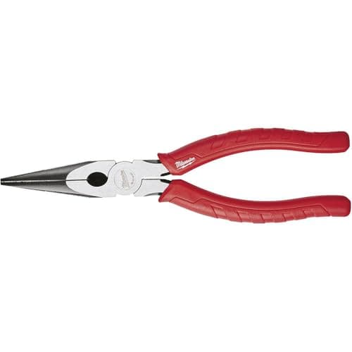 Milwaukee 48-22-6101 8-Inch Long Nose Pliers with Reaming Head and Onboard Fish Tape Pulling