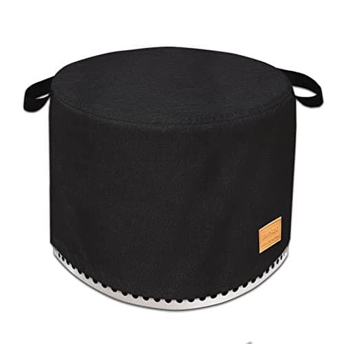 UNARK Round Fire Pit Cover for Bonfire Cover 19.5 Inch, Bonfire Cover Waterproof 20 Inch, Bonfire Fire Pit Accessories Outdoor Heavy Waterproof Protective Round (Black)