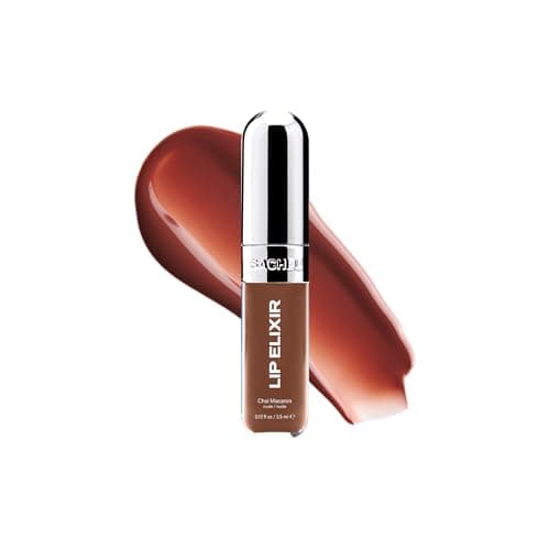 Sacheu Lip Elixir Hydrating Lip Gloss, High-Shine, Chai Macaron