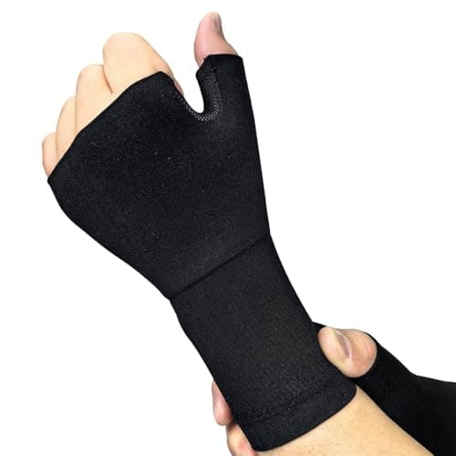 MENG YU QIAN XUN Wrist Support Sleeves(Pair) – Compression Wrist Guard For Arthritis, Compression, Pain Relief, and Carpal Tunnel Relief | Unisex-Beige,Black (Black, Large)