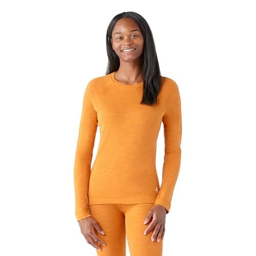 Smartwool Women's Classic Thermal Merino Base Layer Crew Marmalade Heather X-Large
