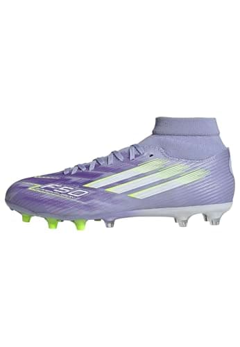 adidas Women's F50 Spark Fusion League Firm Ground/Artificial Ground, Violet Tone/Lucid Lemon/Purple Rush, 5