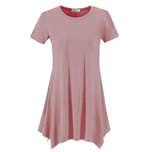 Topdress Women's Loose Fit Swing Shirt Casual Tunic Top Blush Pink 2X
