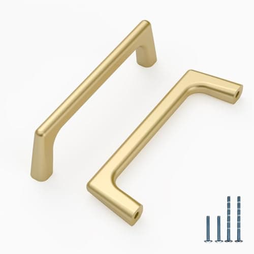9BUILD 10-Pack 3.75 Inch Cabinet Handles - Gold Cabinet Pulls for Cabinets