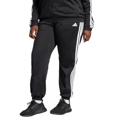 Adidas Womens Tricot 3-Stripes Track Pants, Black/White, XX-Large