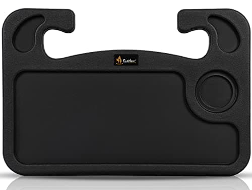 EcoNour 2 in 1 Car Steering Wheel Desk | Tray for Laptop Car Mount with Pen Holder | Desk Console for Car | Food Tray for Eating with Drinks Holder | Multipurpose Travel Car Accessories