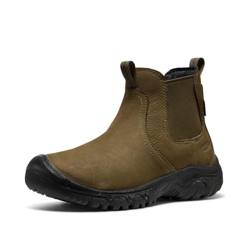 KEEN Women's Greta 2 Chelsea Pull On Durable Comfortable Insulated Waterproof Snow Boots, Dark Olive/Black, 9