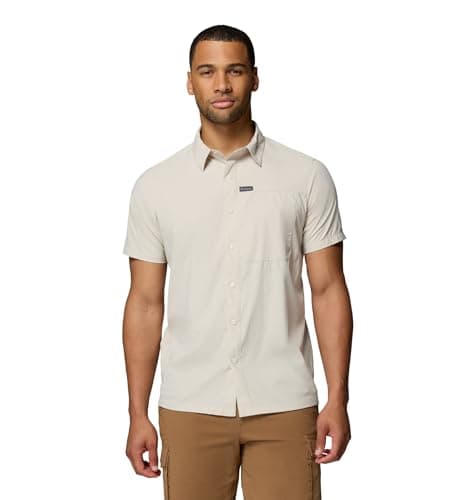 Columbia Men's Sage Peak Woven Short Sleeve Shirt, Dark Stone, XX-Large