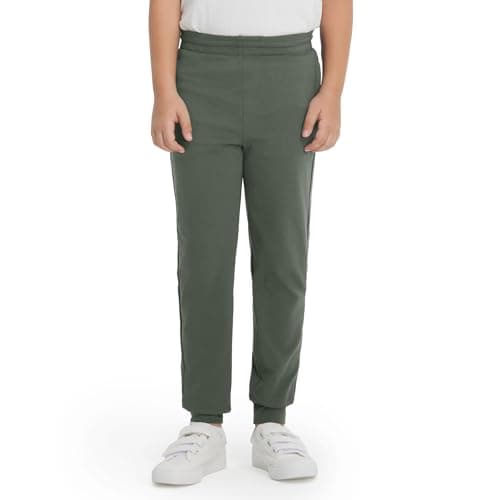 M MAELREG Boys Sweatpants with Pockets Youth Dry Fit Casual Soft Kid Tapered Leg Sweatpants Sports Pants for Boys Olive Green